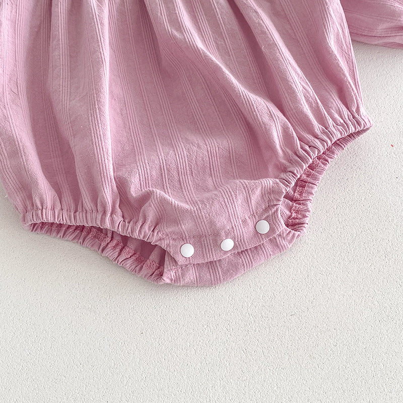 (In Production)Sisters Spring Pink Doll Collar Dress&Romper
