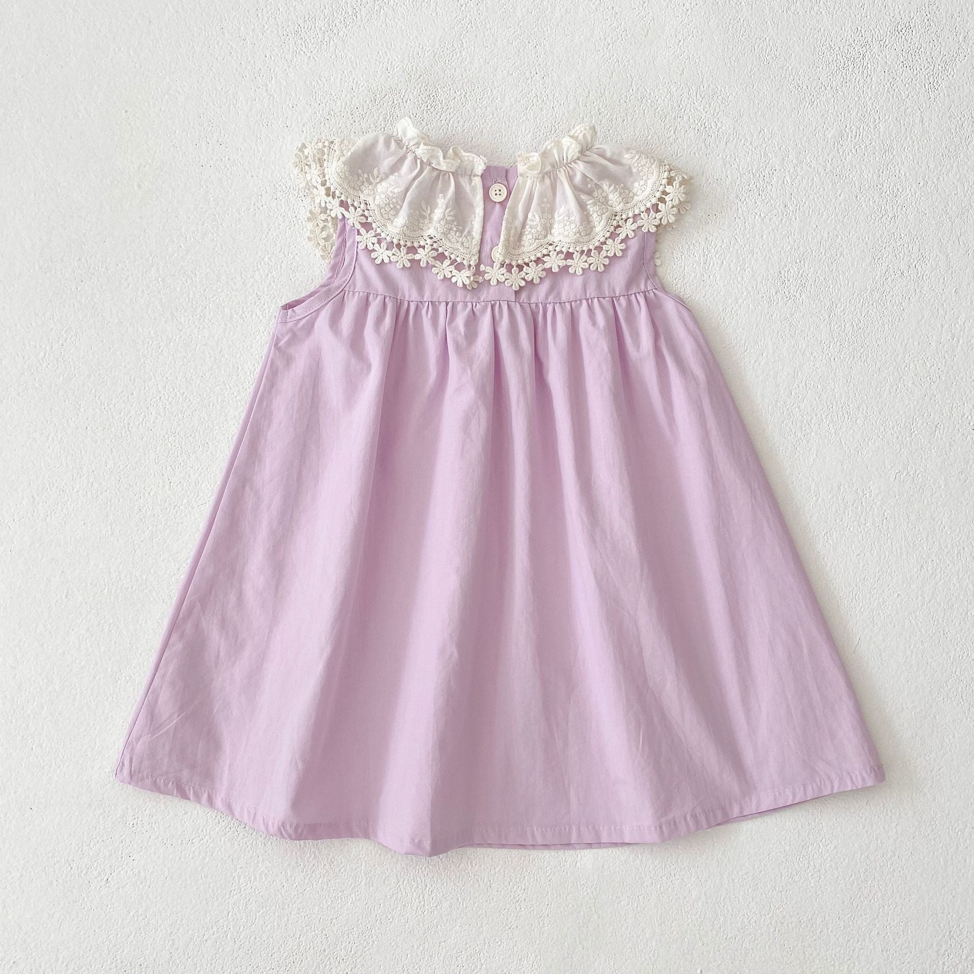 (In Production)Sisters Spring&Summer Lavender Bow Ruffle Dress,Romper