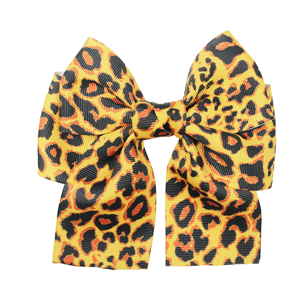 (Pre Order)Girls Leopard Print Bow Hair Clip