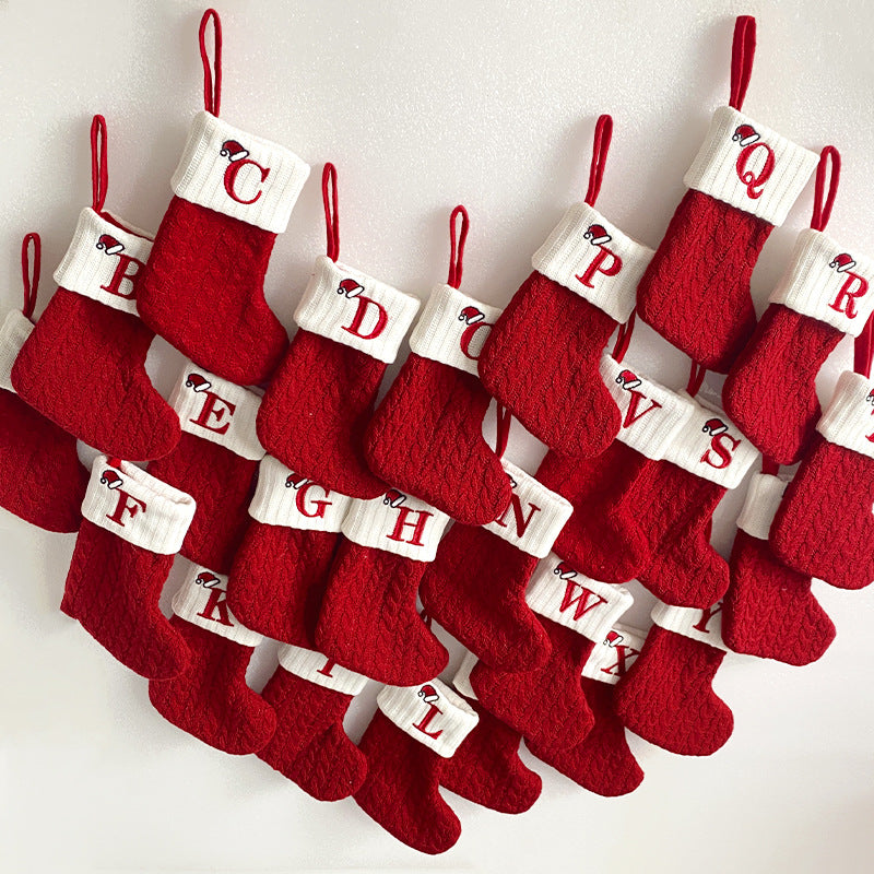 (Pre Order)Red Letter Wool Christmas Stocking Pendant