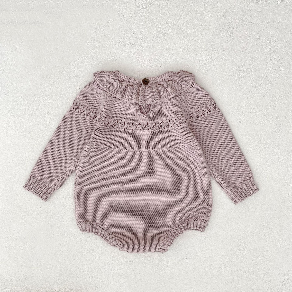 (Pre Order 2 Weeks)Toddler Girls Fall Embroidery Knitted Romper