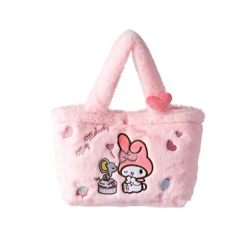 (Pre Order)Girls Cartoon Plush Handbag