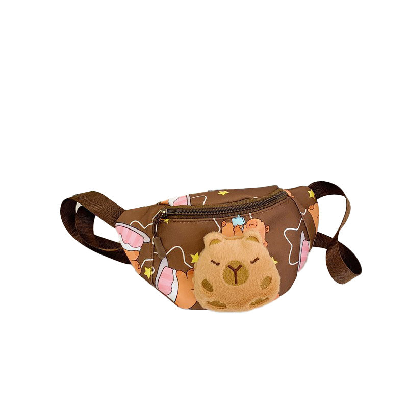 (Pre Order)Kids Cartoon Plush Toy Waist Bag