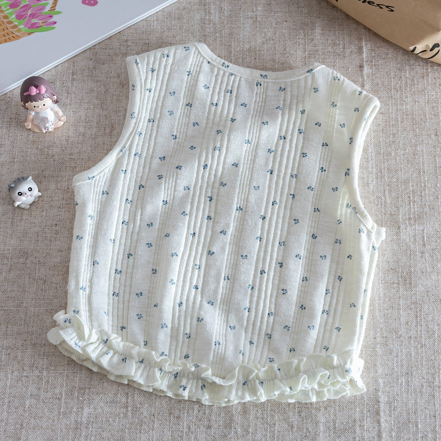 (In Production)Girls Spring&Summer Floral Print Denim Set