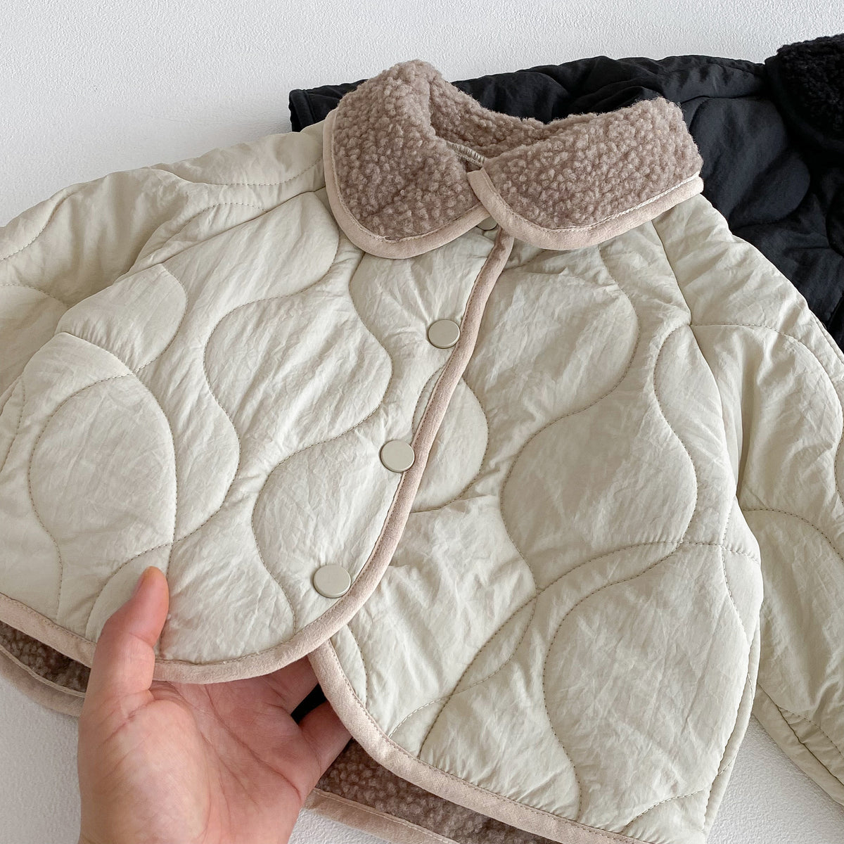(Pre Order 2 Weeks)Girls Sherpa Collar Quilted Winter Jacket