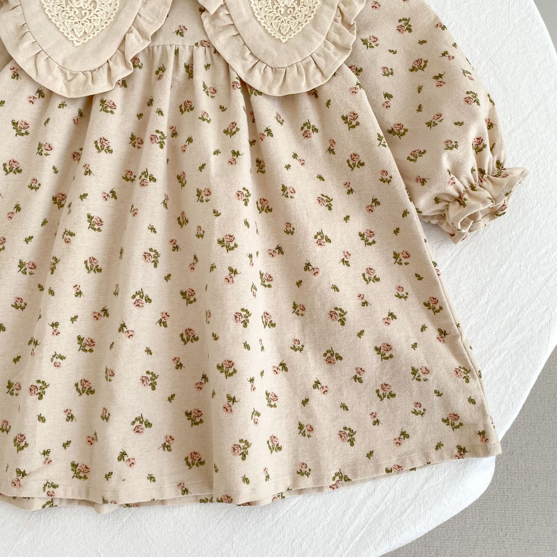 (Pre Order 2 Weeks)Sisters Fall Floral Ruffle Collar Dress&Romper