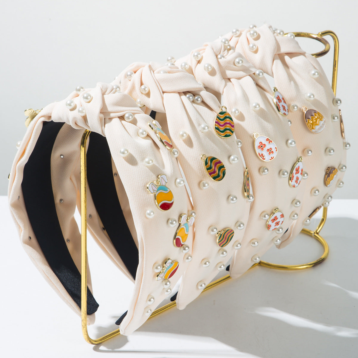 (Pre Order)Easter Stylish Bunny Pearl Rhinestone Headband