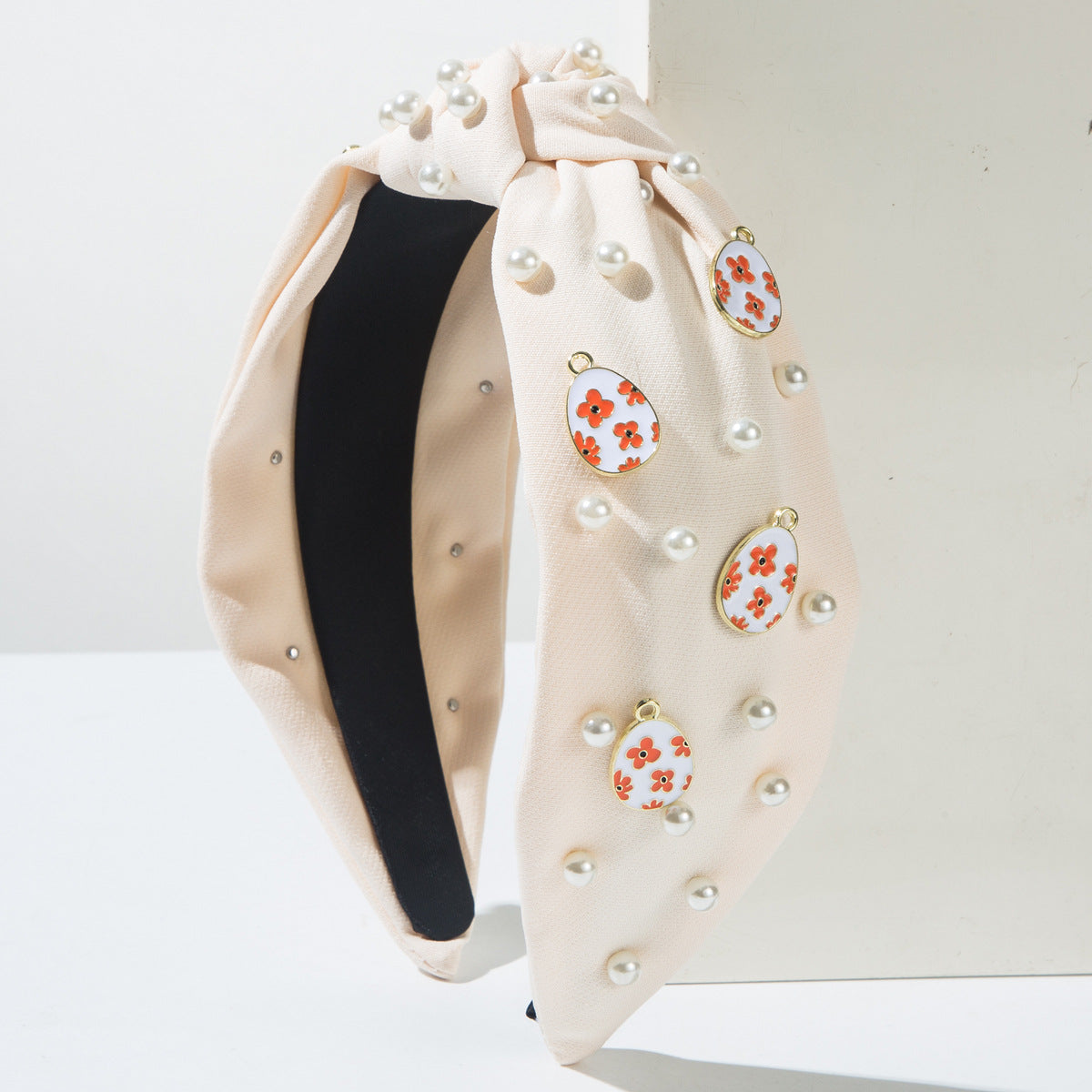 (Pre Order)Easter Stylish Bunny Pearl Rhinestone Headband