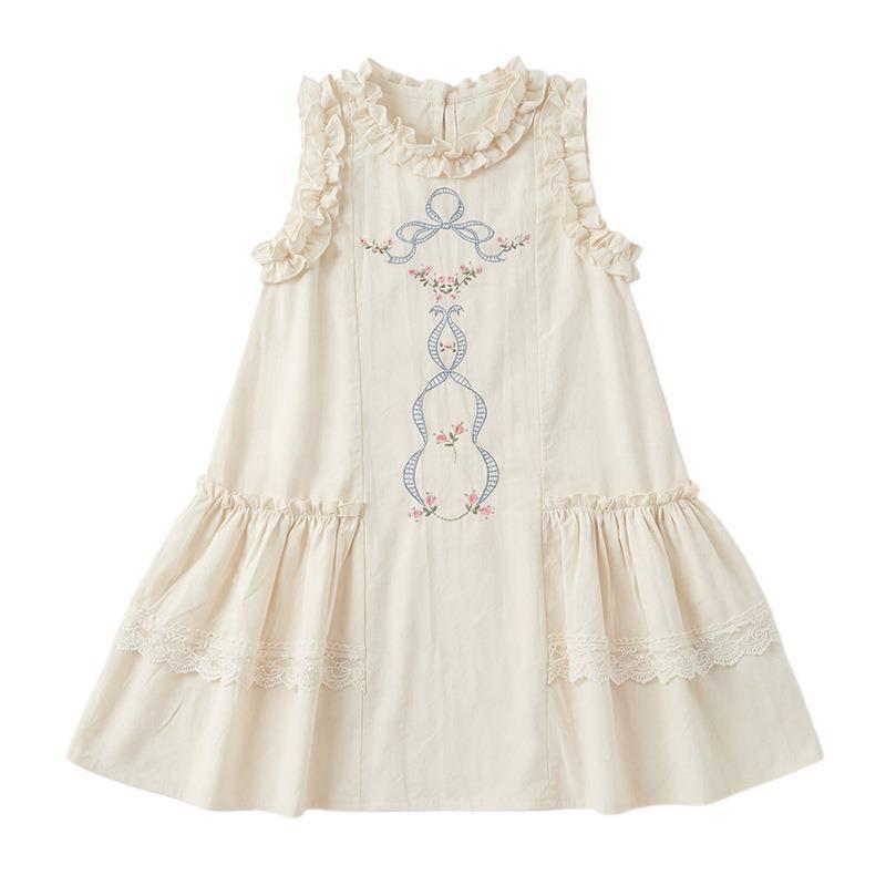 (In Production)Girls Summer Embroidery Ruffle Dress