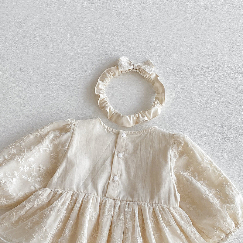 (In Production)Girls Fall Lace Ruffle Romper