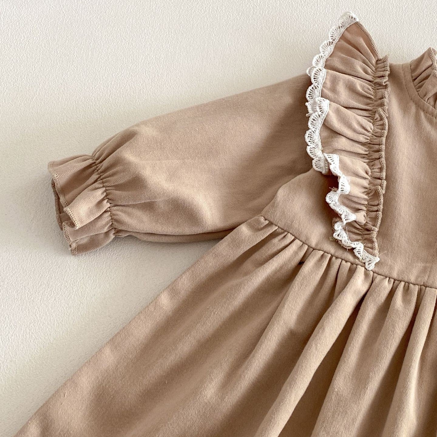 (In Production)Girls Fall Ruffle Lace Dress
