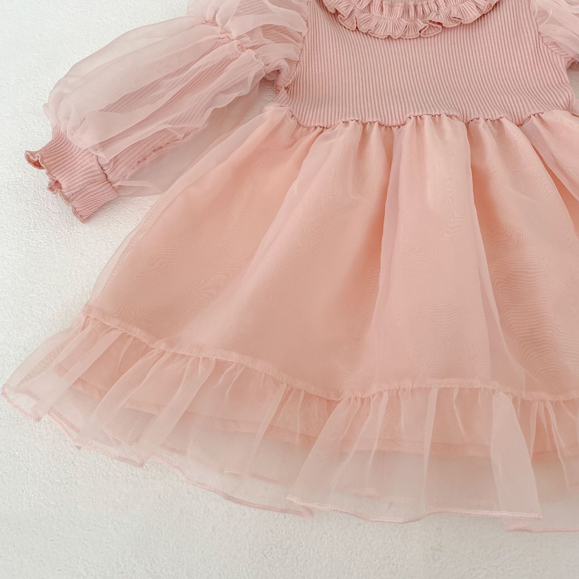 (Pre Order 2 Weeks)Sisters Fall Pink Tulle Dress&Romper
