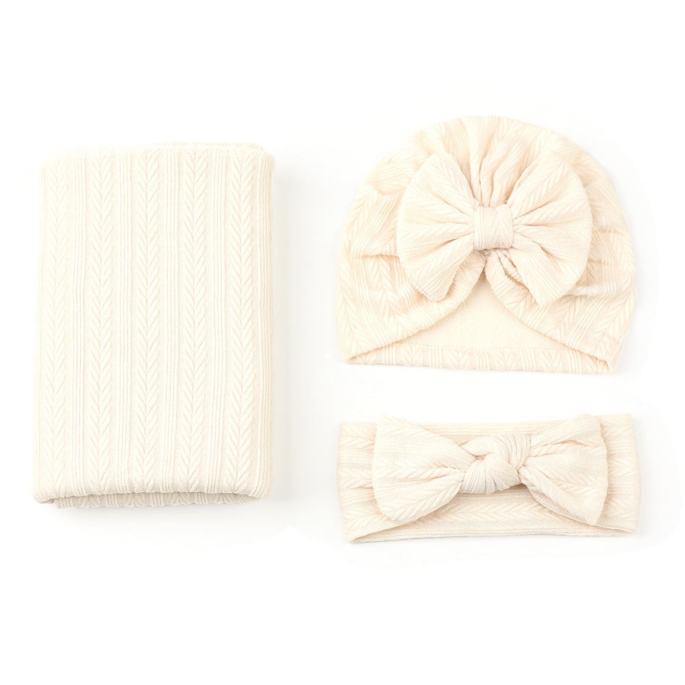 (Pre Order)Newborn Swaddle Blanket & Headwear Set