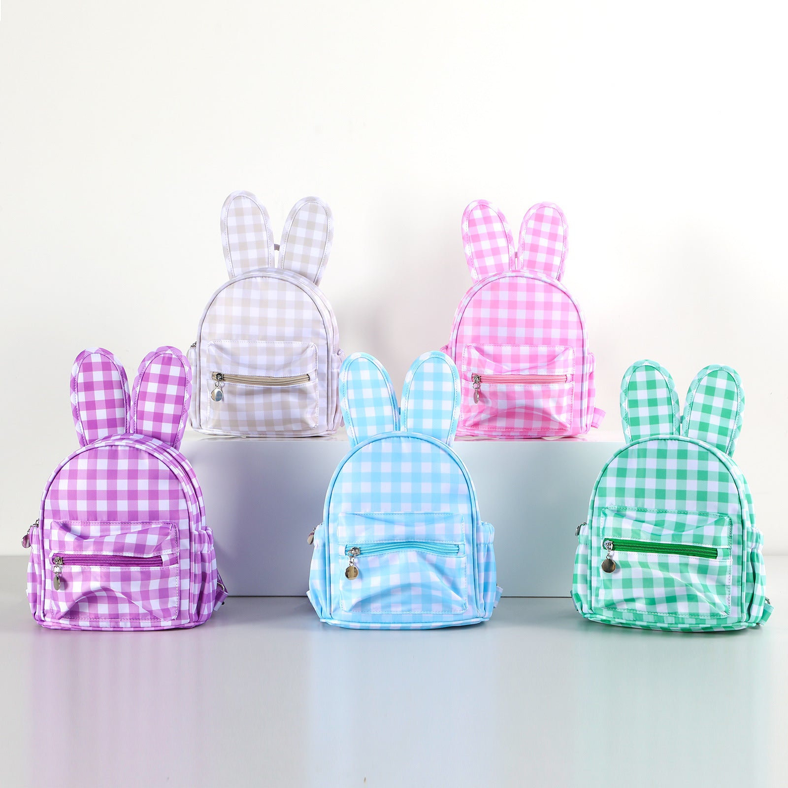 (Pre Order)Kids Easter Bunny Plaid Backpack