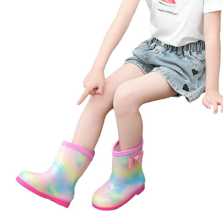 (Pre Order)Girls Stylish Rainbow Rain Boots