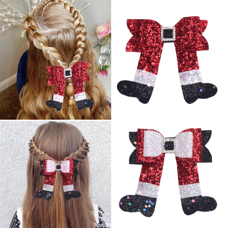 (Pre Order)Girls Christmas Bow Hair Clip