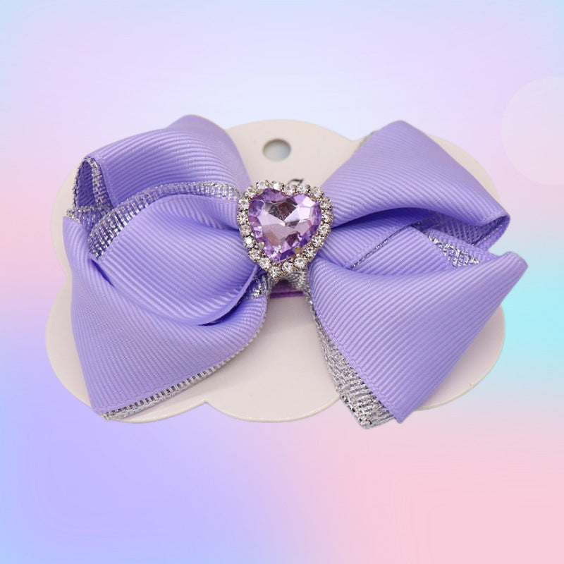 (Pre Order)Girls Spring&Summer Gemstone Bow Hair Clip