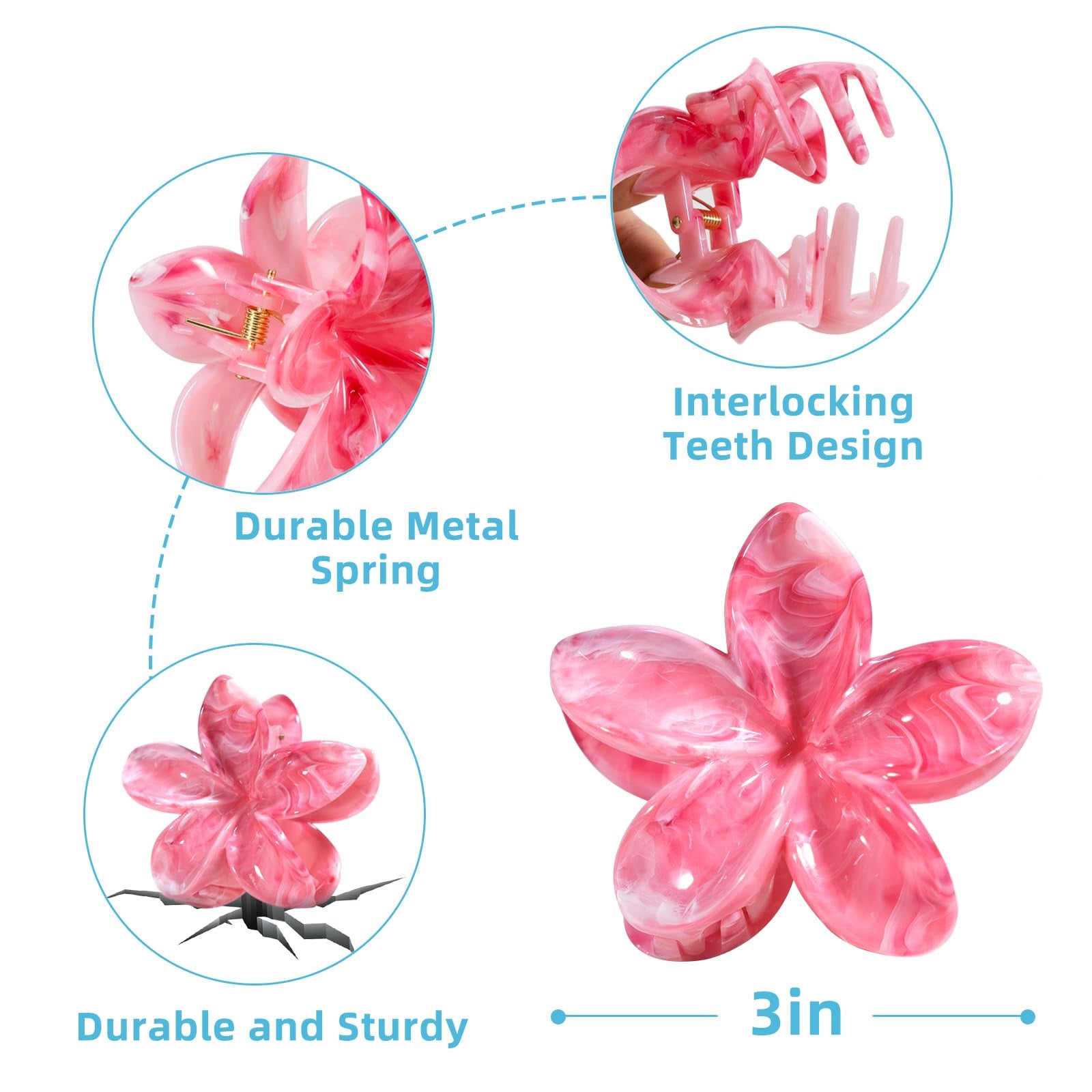 (Pre Order)Summer Marble-patterned Flower-shaped Hairpin