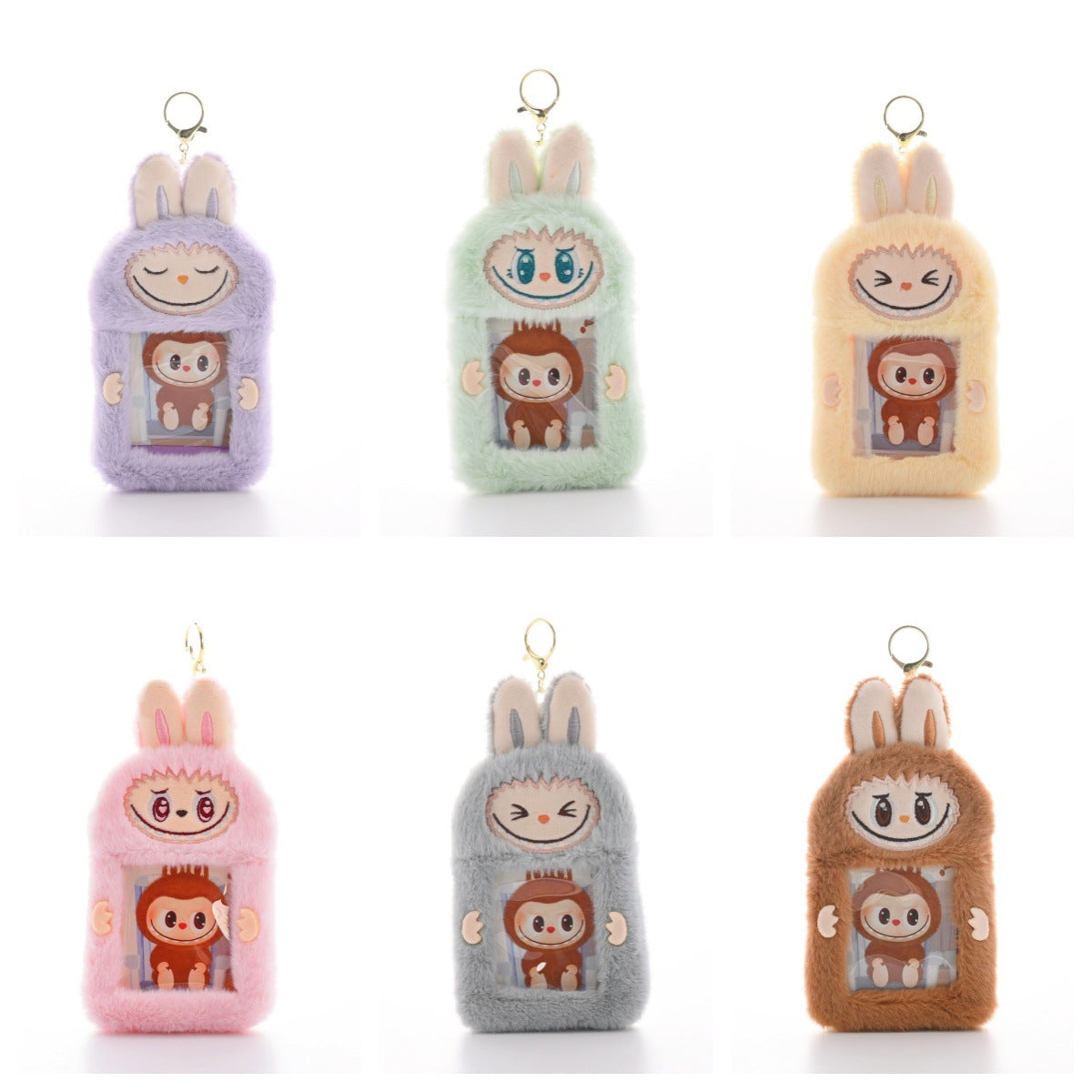 (Pre Order)Kids Cute Plush Keychain Card Case, Card Holder