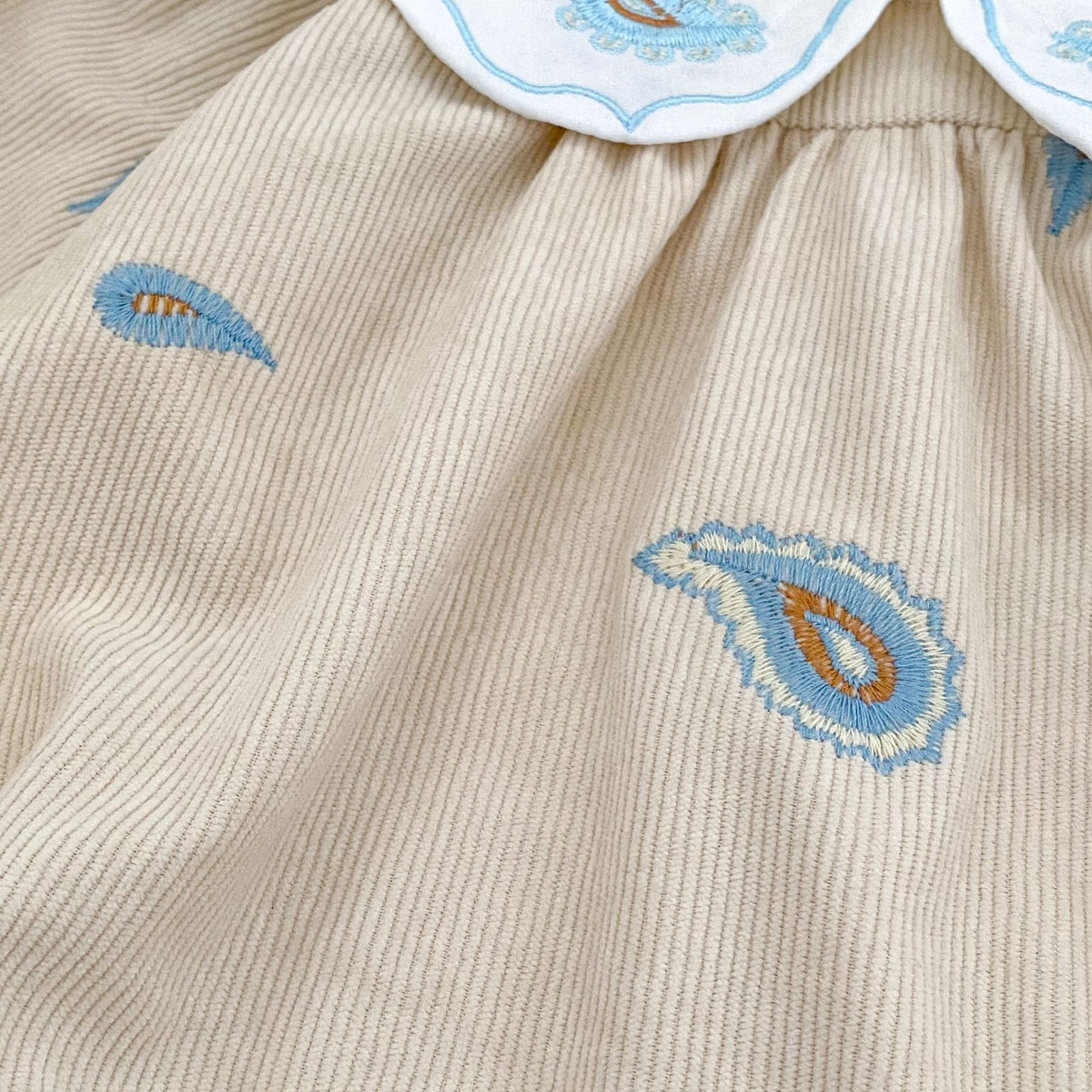 (Pre Order 2 Weeks)Sisters Fall Embroidery corduroy Dress&Romper