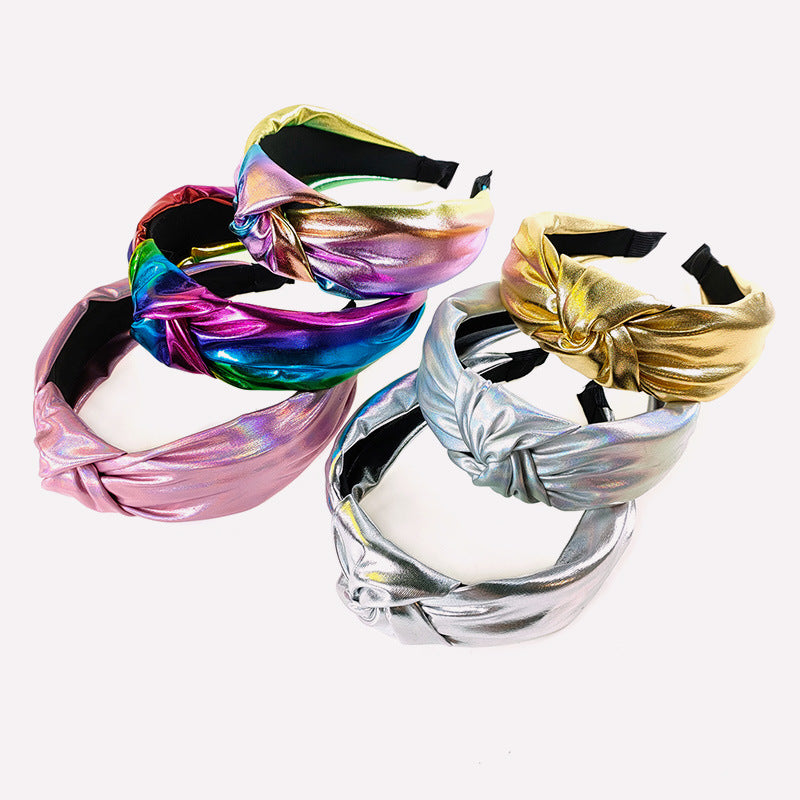 (Pre Order)Stylish Leather Laser Knotted Headband