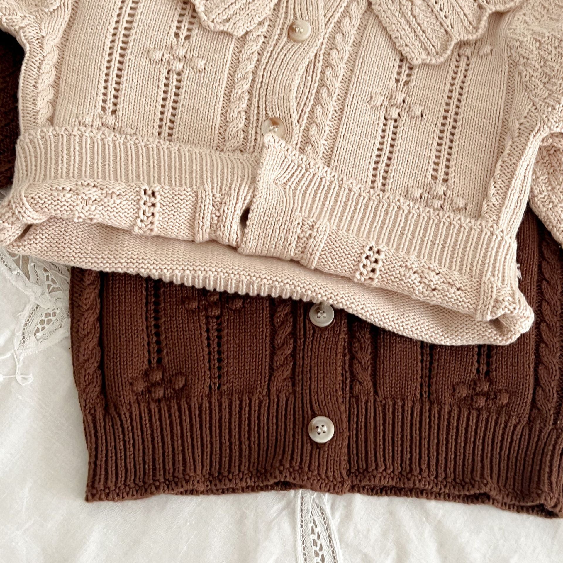(Pre Order 2 Weeks)Girls Fall Ruffle Knitted Cardigan