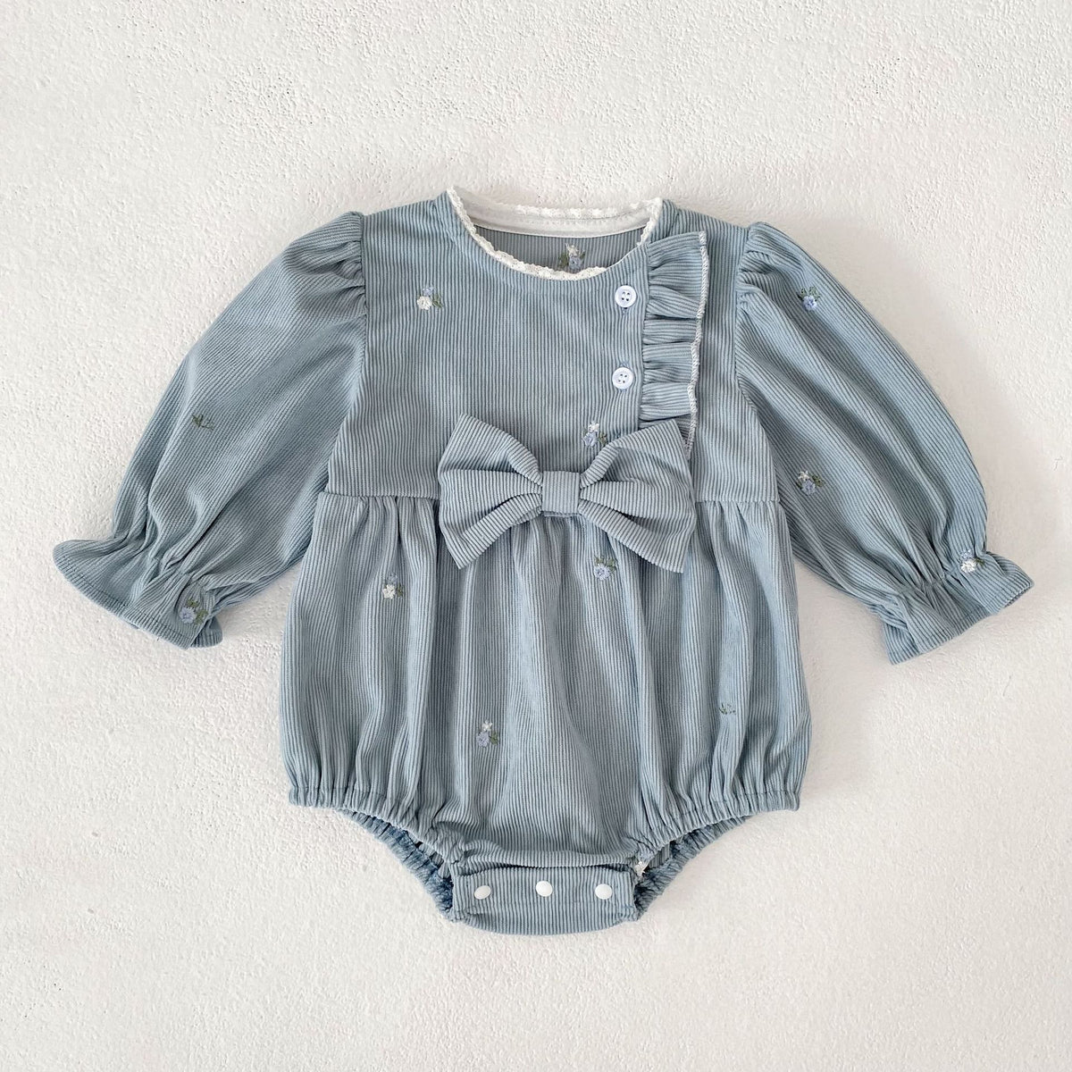 (Pre Order 2 Weeks)Sisters Fall Bow Corduroy Dress&Romper