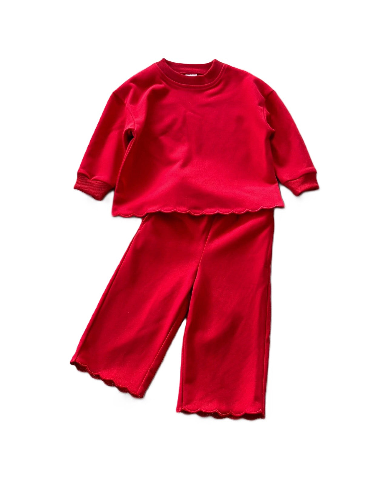 (In Production)Girls Fall&Winter Solid Color Cotton Sweatshirt Set