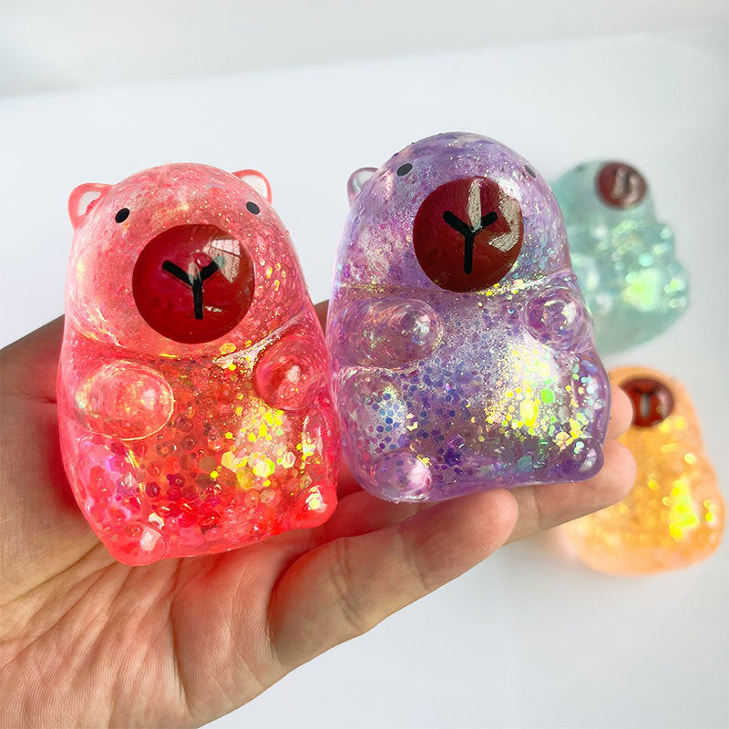 (Pre Order)Squishy Squeeze Capibara Toy-Sequin