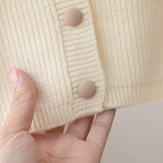 (In Production)Girls Easter Bunny Ear Shape Vest Cardigan
