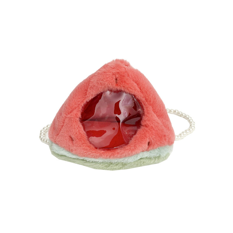 (Pre Order)Fruit Plush Pearl Chain Bag