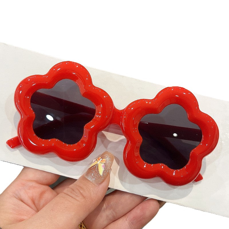 (Pre Order)Kids Summer Multicolor Flower-shaped Sunglasses