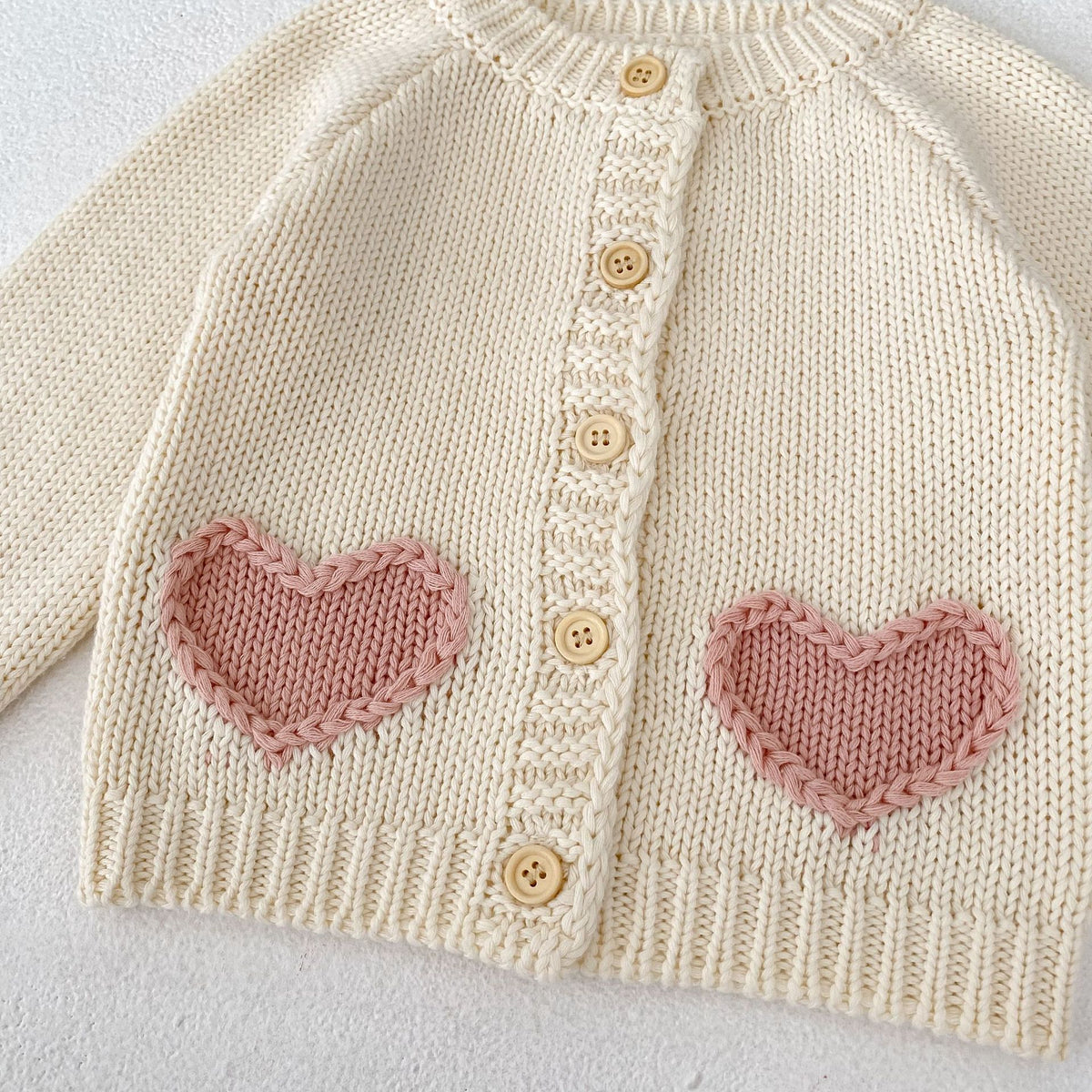 (Pre Order 2 Weeks)Girls Fall Heart Sweater Cardigan