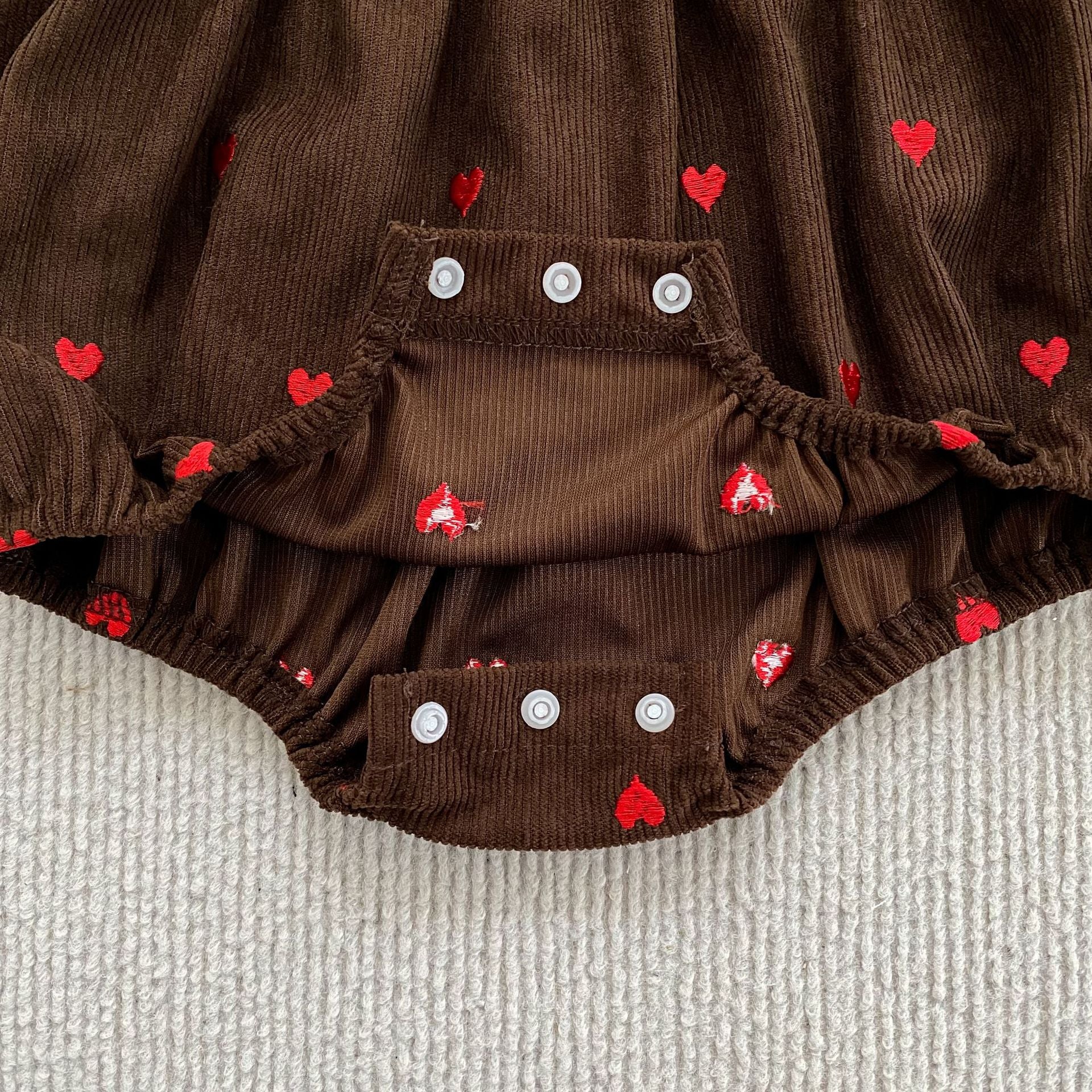 (Pre Order 2 Weeks)Sisters Fall Heart Embroidery Corduroy Dress&Romper