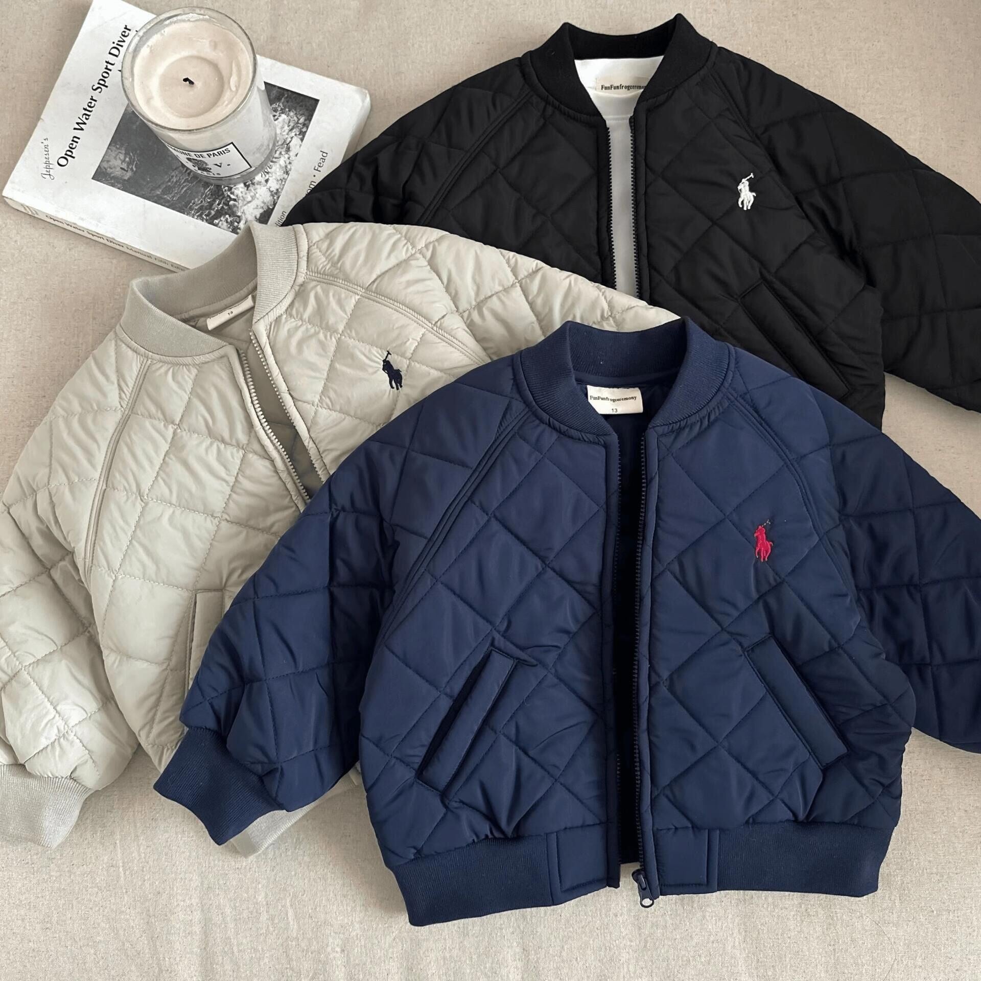 (Pre Order 2 Weeks)Kids Quilted Bomber Jacket