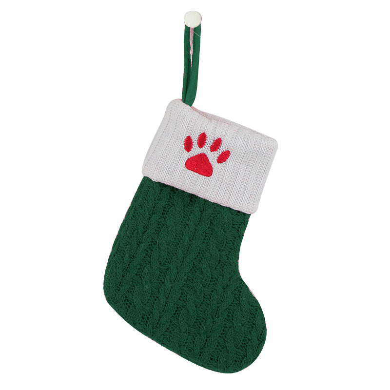 (Pre Order)Green Letter Wool Christmas Stocking Pendant