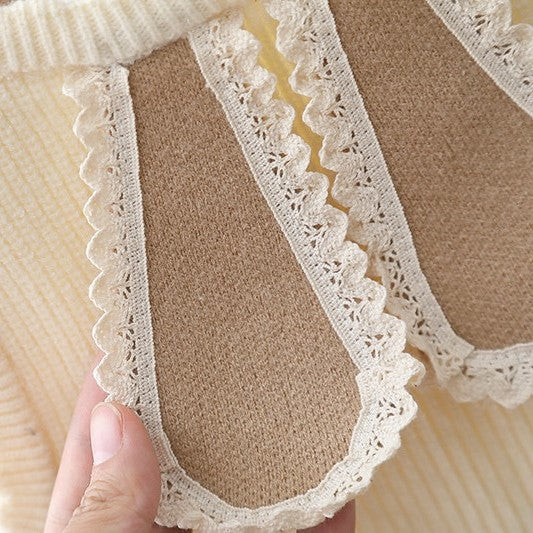 (In Production)Girls Easter Bunny Ear Shape Vest Cardigan