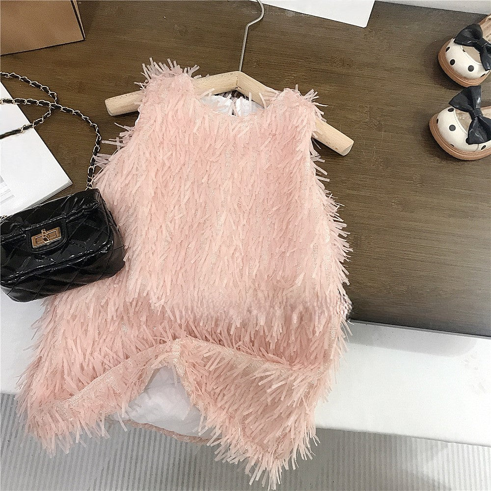 (In Production)Girls Spring&Summer Fluffy Sleeveless Dress