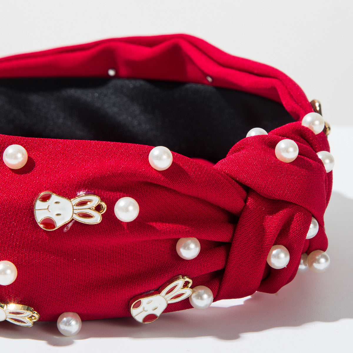 (Pre Order)Easter Stylish Bunny Pearl Rhinestone Headband