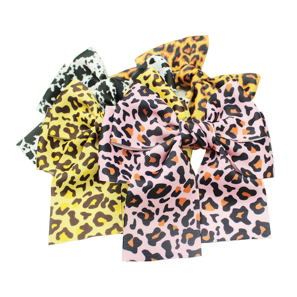 (Pre Order)Girls Leopard Print Bow Hair Clip