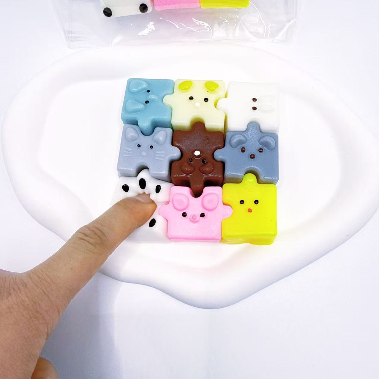 (Pre Order)Squishy Squeeze Cartoon Building Blocks Toy
