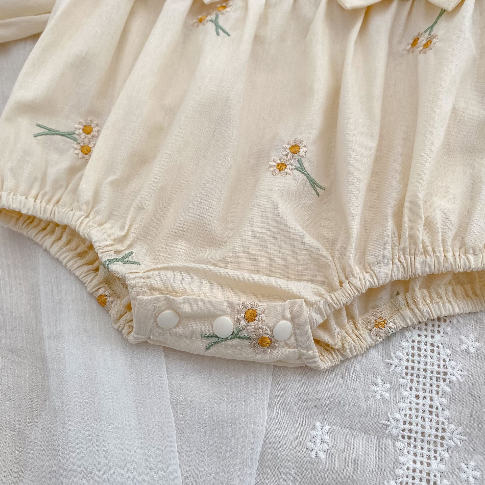 (Pre Order 2 Weeks)Sisters Fall Floral Embroidery Lace Dress&Romper