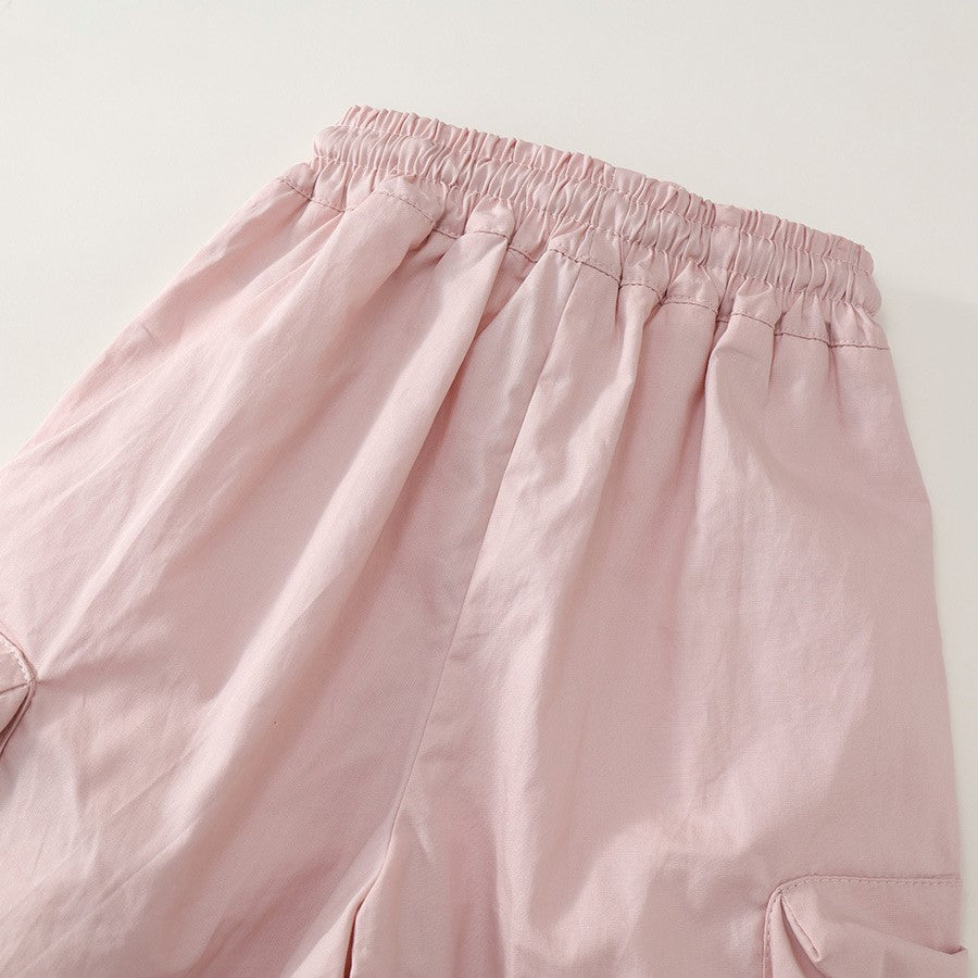 (In Production)Girls Spring Multicolored Pocket Cargo Pants