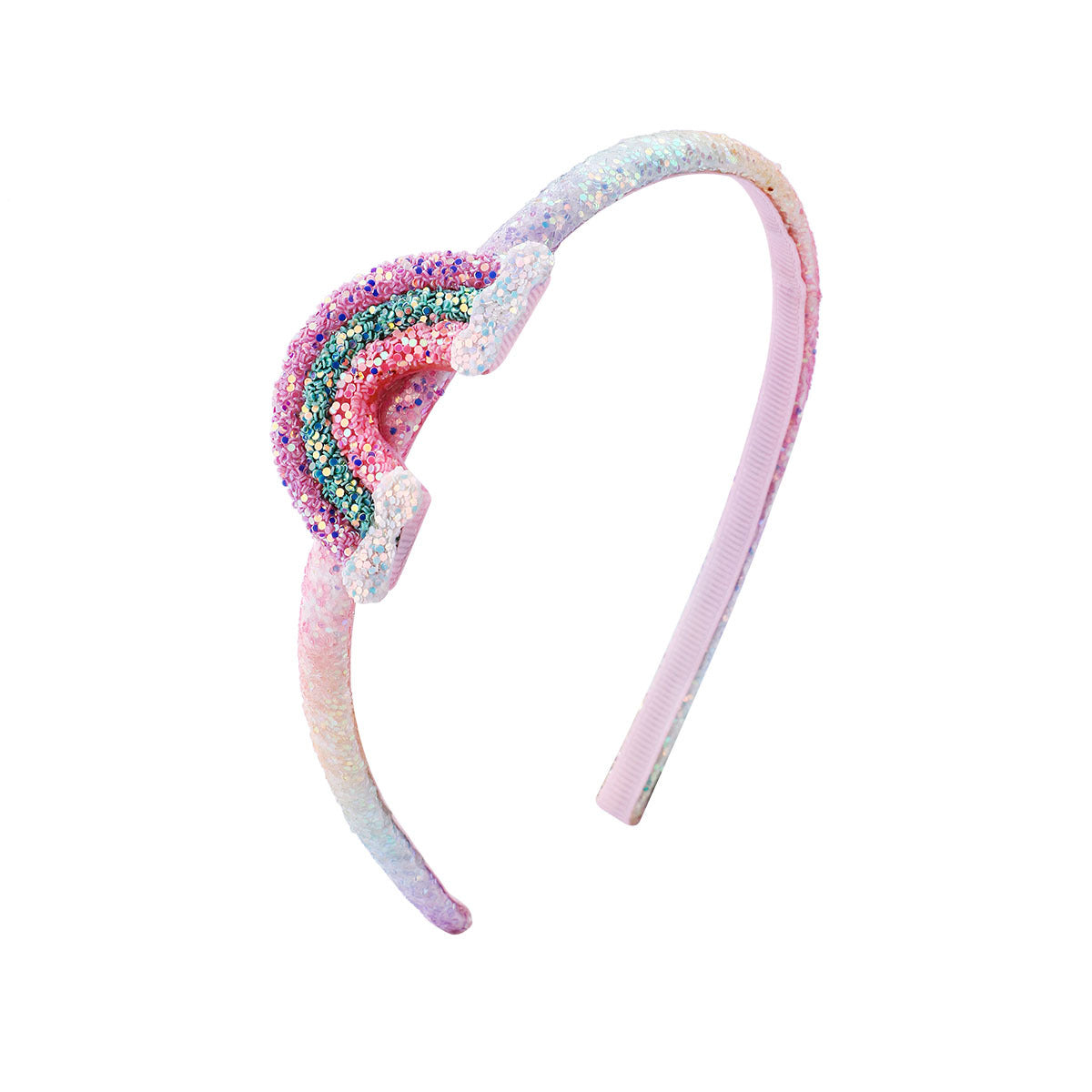 (Pre Order)Girls Gradient Rainbow Heart Bow Headband