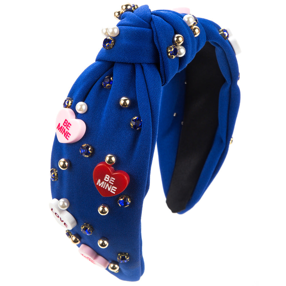 (Pre Order)Valentine's Day Pearl Rhinestone Headband