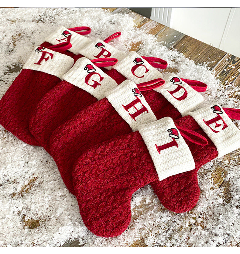 (Pre Order)Red Letter Wool Christmas Stocking Pendant