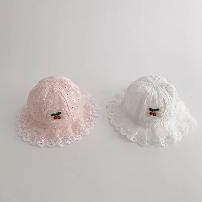 (Pre Order)Toddler Girls Spring and Summer Cherry Sun Hat