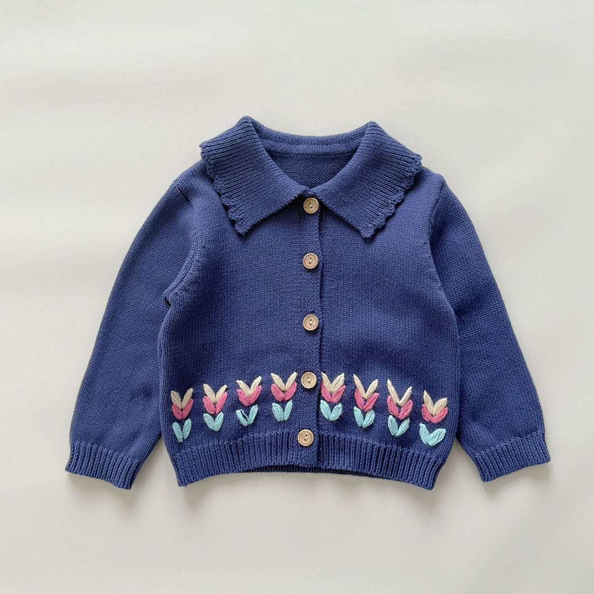 (Pre Order 2 Weeks)Kids Fall Embroidery Sweater Cardigan