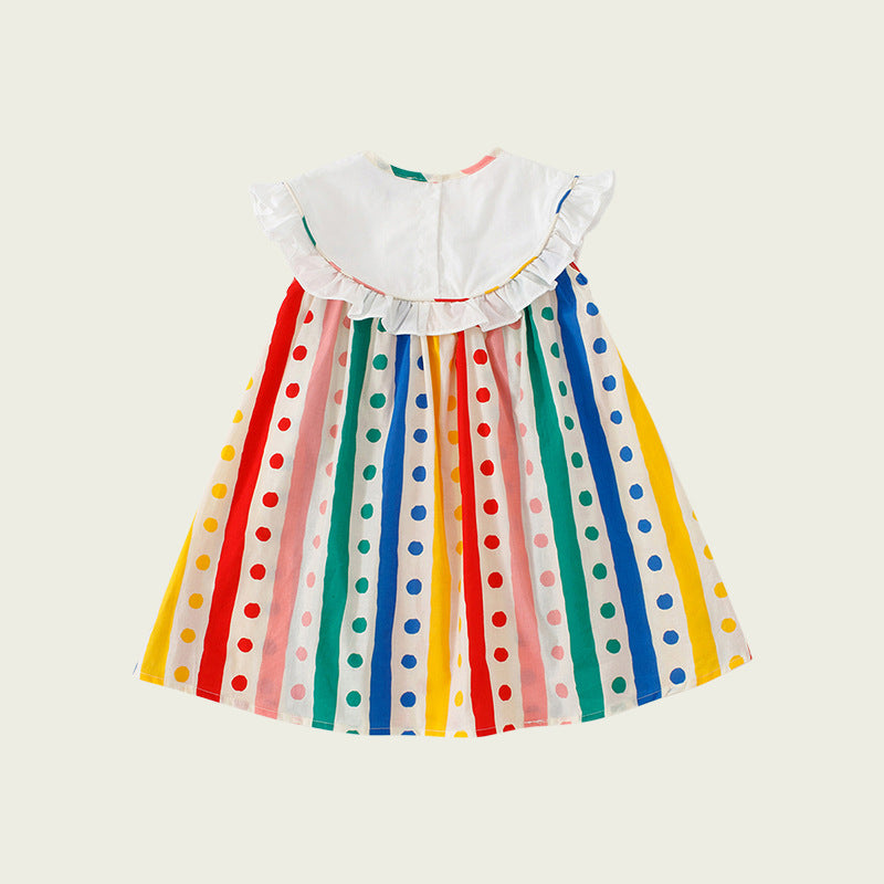 (In Production)Girls Spring&Summer Cartoon Bear Embroidery Dress