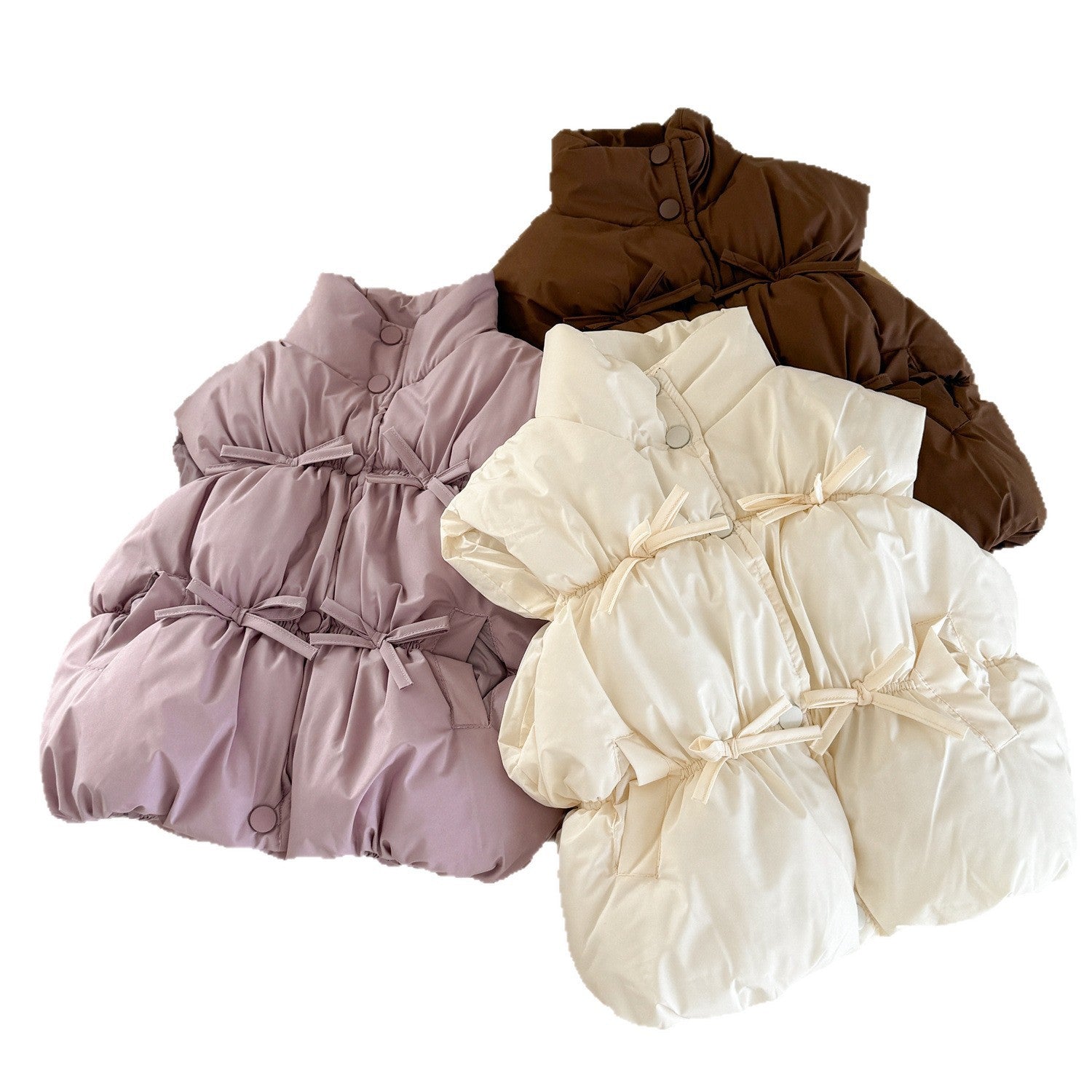 (In Production)Girls Fall&Winter Bow Warm Vest